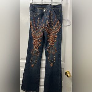 Vintage beaded flare jeans